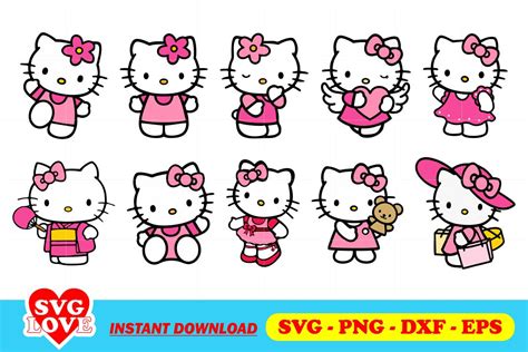 Hello Kitty Svg Free Svg Files For Cricut Silhouette