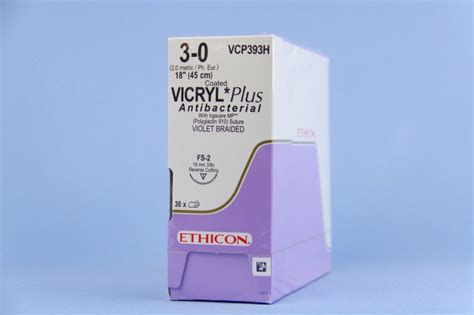 Ethicon Suture Vcp393h 3 0 Vicryl Plus Antibacterial Violet 18 Fs
