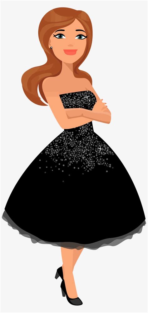 Gown Clipart Girl Dress Cartoon Girl In Dress Png 1124x2312 Png