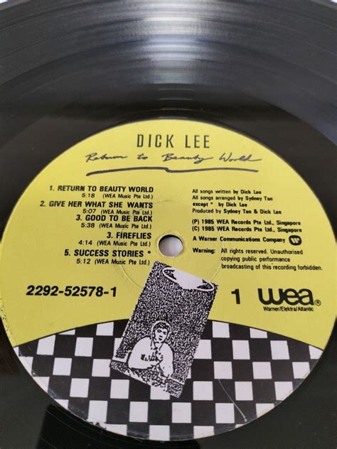 Dick Lee Return To Beauty World Vinyl Lp Record Hobbies And Toys
