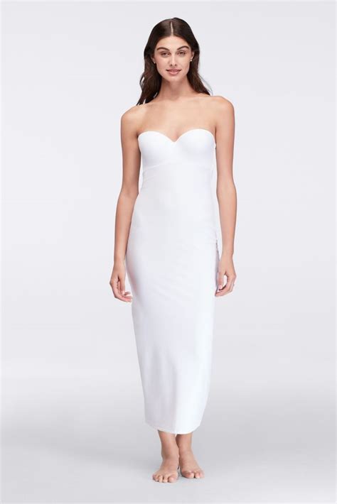 Davids Bridal Strapless Full Length Bra Slip Style 1123white Ebay