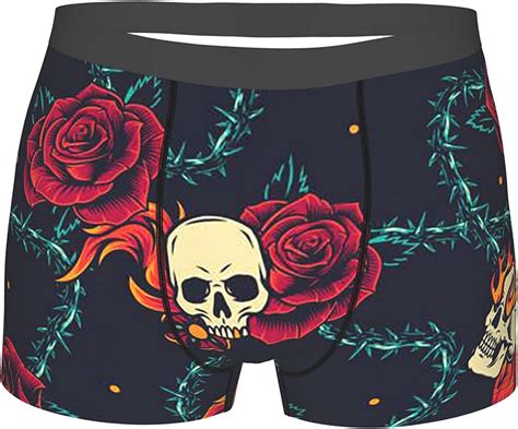 Skull Thorn Rose Mens Boxer Briefs Breathable Men S Underwear Men S