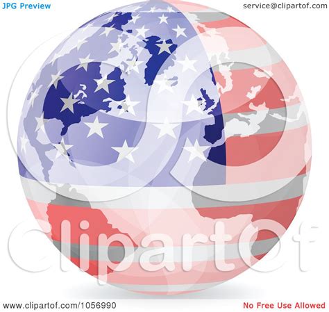 Royalty Free Vector Clip Art Illustration Of A 3d American World Globe
