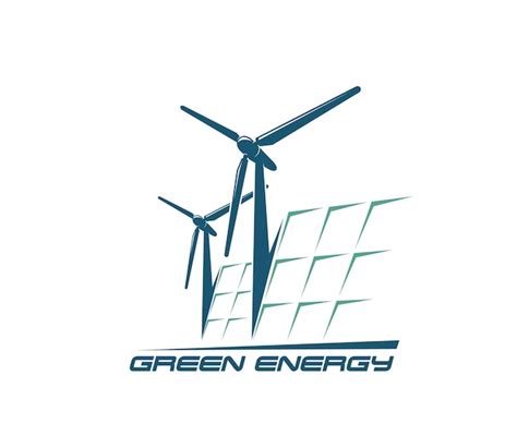 Turbina E Lica Y Panel Solar Icono Energ A Verde Vector Premium