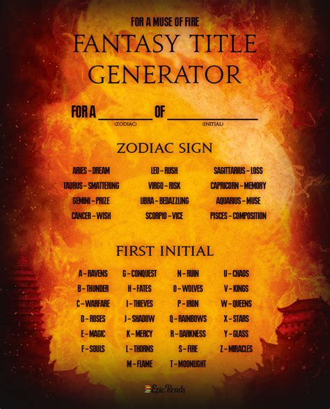 We thought you might feel the same, so we made a generator to discover your ya fantasy title! Write Your Own Bestseller With This 'Fire' Fantasy Title ...