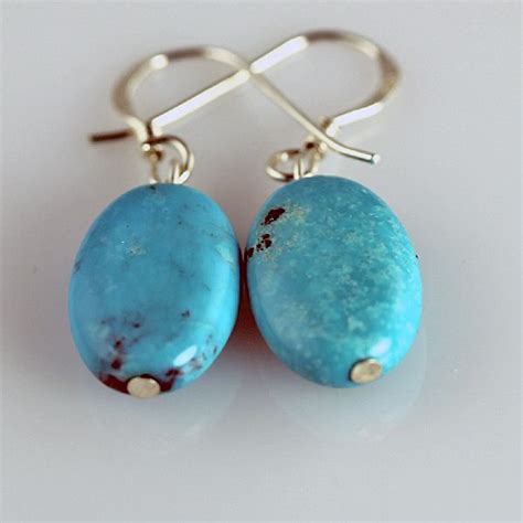 Turquoise Oval Earrings Southwestern Style Jewelry