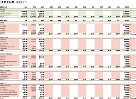 Household Budget Template Excel 1 —
