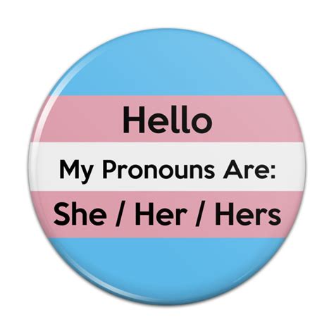 My Pronouns Are She Her Hers Gender Identity Pinback Button Pin