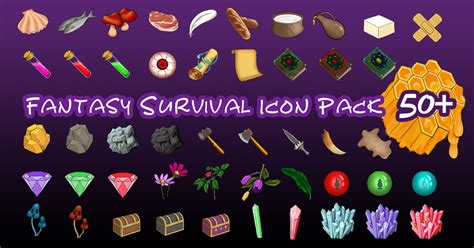 Fantasy Survival Icon Pack 2d Icons Unity Asset Store