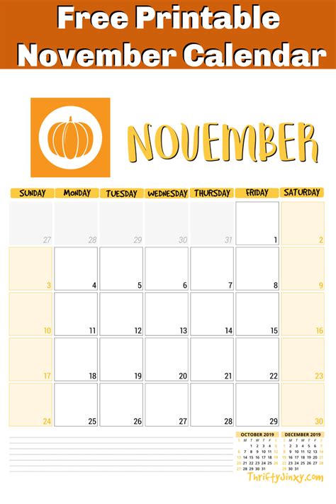 Print November Calendar