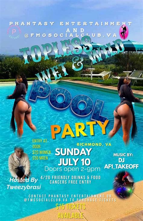 topless wet n wild pool party cap city cave richmond 10 july 2022
