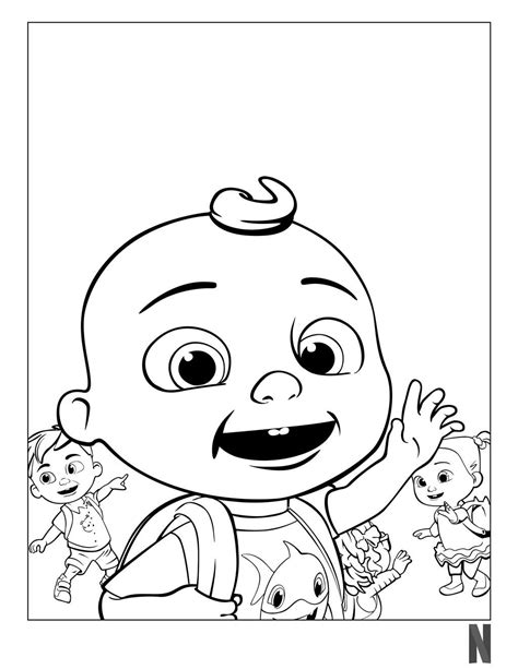 Cocomelon Coloring Pages Playing With Friends Cartoon Coloring Pages