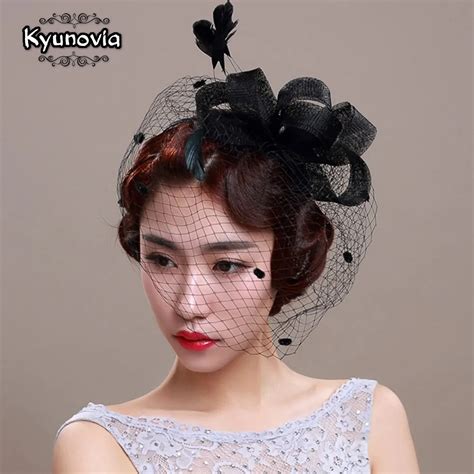 buy kyunovia bridal veil black bridal flower feathers fascinator bride wedding