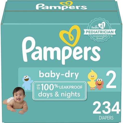 Diapers Size 2 234 Count Pampers Baby Dry Disposable Baby Diapers