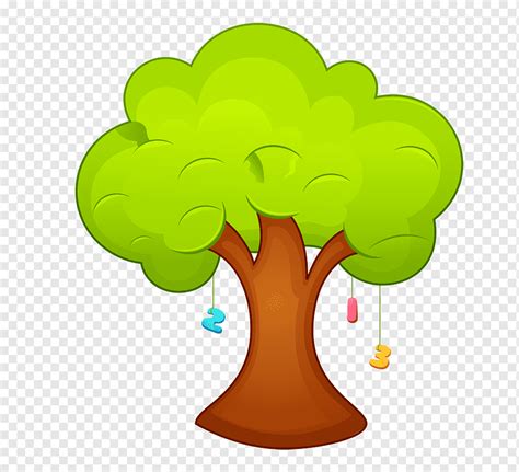 Ilustración De árbol Verde Dibujos Animados árboles De Dibujos