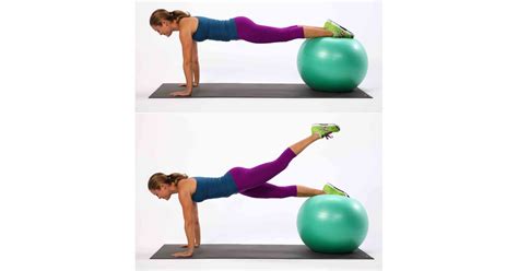 Plank With Leg Lift Best Stability Ball Exercises Popsugar Fitness