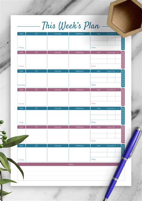 Workout And Meal Plan Template