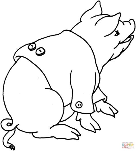 They cut out the cards on the activity sheet which include pictures of events from the book. Pig Use Clothes coloring page | Free Printable Coloring Pages