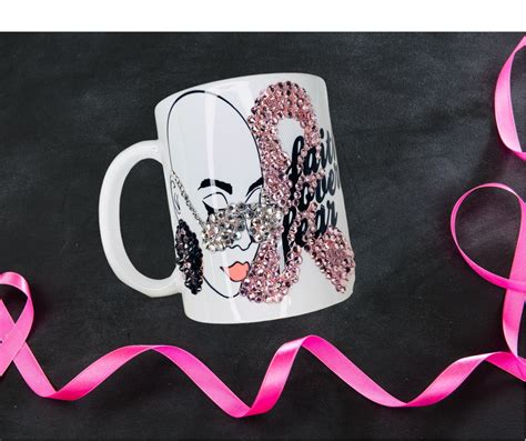 Breast Cancer Awareness Mug Survivor Gift Coffee Mug Bling Mug Etsy