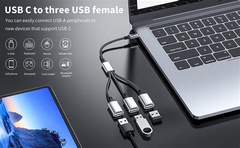 Amazon Com Mogood Usb C Male To Usb Female Cable Splitter Usb C To Usb A Splitter Usb C Y