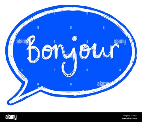 Illustration Of A Speech Bubble With The Word Hello In French Stock
