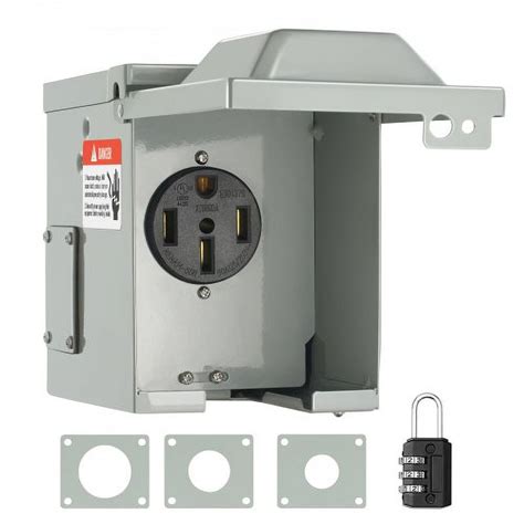 Vevor 50 Amp Rv Power Outlet Box 125250 Volt Enclosed Lockable