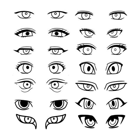 40 Cartoon And Manga Eyes Stamps For Procreate Anime Eyes Procreate