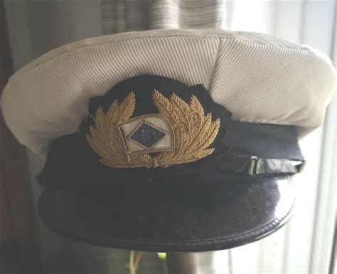Vintage Merchant Navy Officer Peak Cap Hat 3153 Picclick