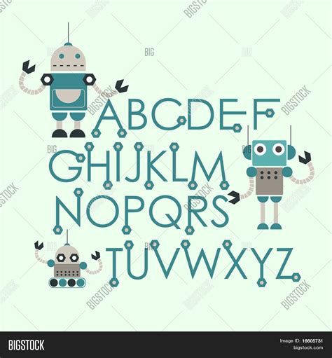 Robot Font Set Vector And Photo Free Trial Bigstock