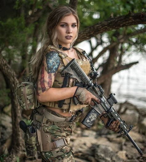 Inked Commando Babe Women Guns Military Girl Army Women