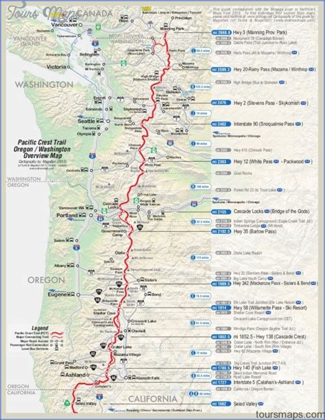 Wall Map Of Pct Trail