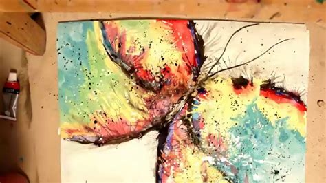 Painting Abstract Butterfly In Watercolor Speed Drawing