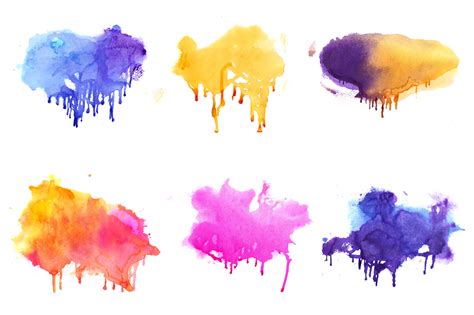 31 Watercolor Drips Photoshop Brushes Watercolor