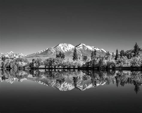 Black And White Mountain Lake Landscape Photograph By Joshua Small