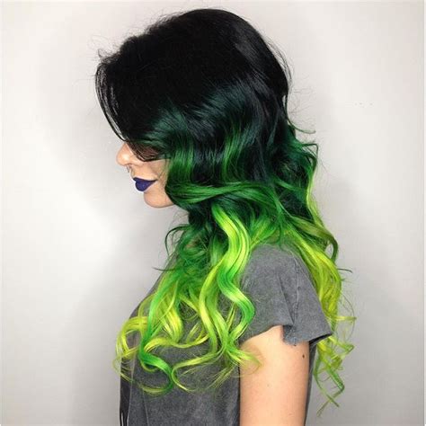 Top 25 Green Ombre Hair Colors Green Hair Colored Hair Tips Ombre