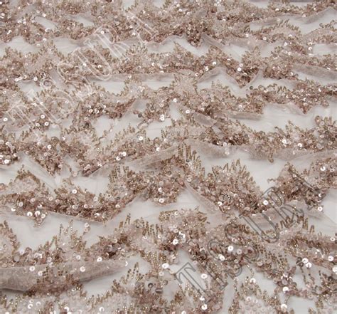 Sequin Bead Embroidered Tulle Fabric Exclusive Fabrics From India