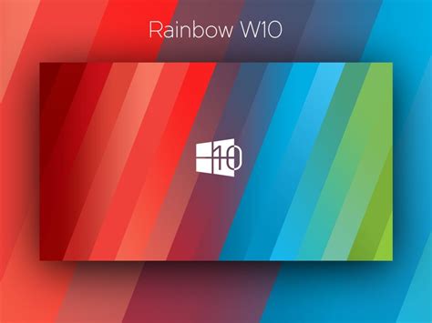 An Image Of A Rainbow Background With Windows 10 Logo