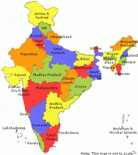 Map Of India Showing States Map
