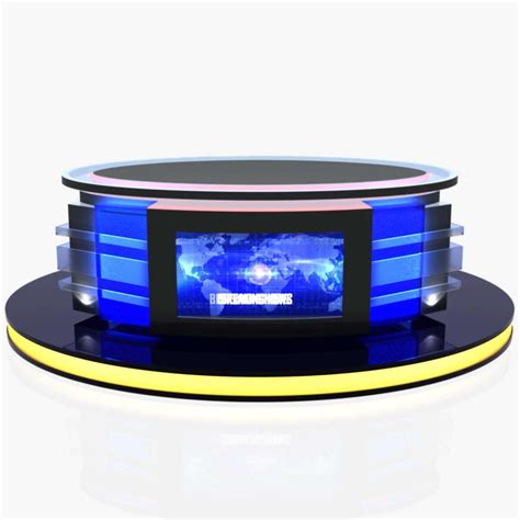 Tv Studio News Desk 12 3d Model