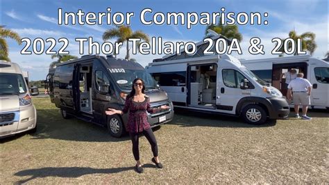 Interior Comparison 2022 Thor Tellaro Model 20a Poptop And 20l Youtube