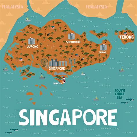 Singapore Map Of Major Sights And Attractions
