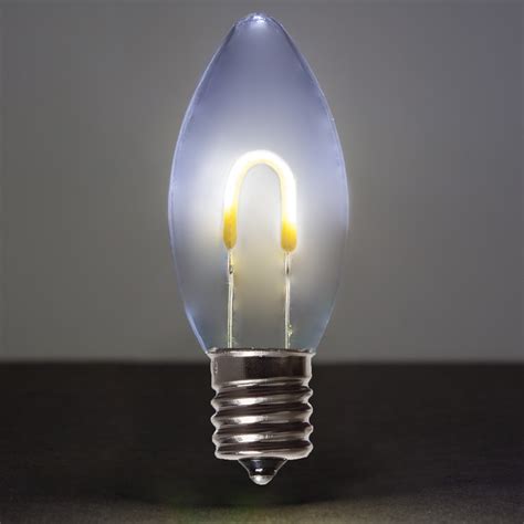 C9 Cool White Shatterproof FlexFilament TM LED Vintage Christmas Light Bulbs