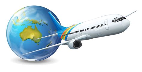 Earth Globe And Airplane 366269 Vector Art At Vecteezy