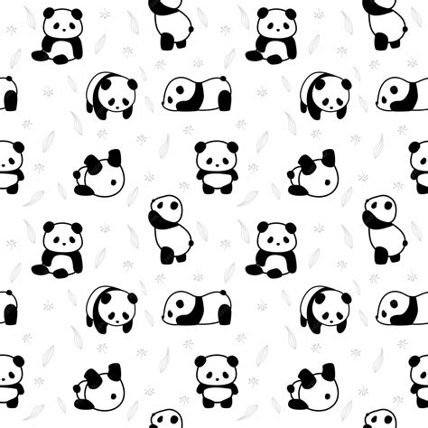 Premium Vector Seamless Pattern With Pandas And Pandas On A White