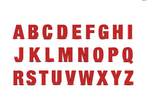 Red 3d Alphabet Psdgraphics
