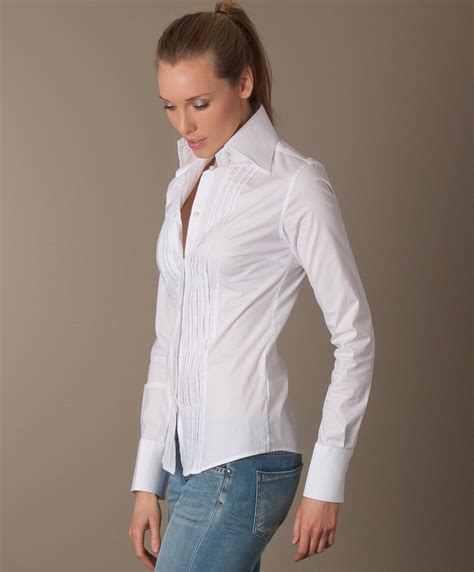 pin by nik on blouse white shirt and blue jeans white shirt outfits high collar shirts