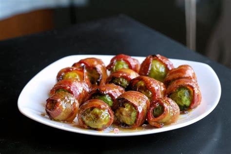 The Best Candied Bacon Wrapped Brussels Sprouts