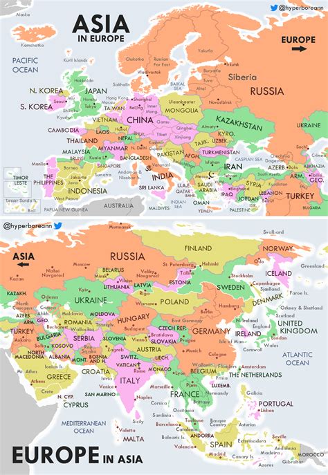 Map Of Europe And Asia Map Of The United States