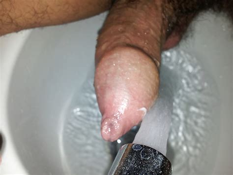 Masturbation During Bidet Hairy Uncut Cock With Foreskin 8 Pics