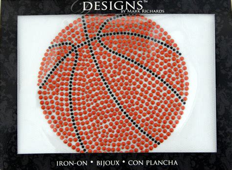 Designs™ Iron Ons Sports Rhinestone Applique Icon Basketball
